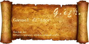 Gansel Áldor névjegykártya